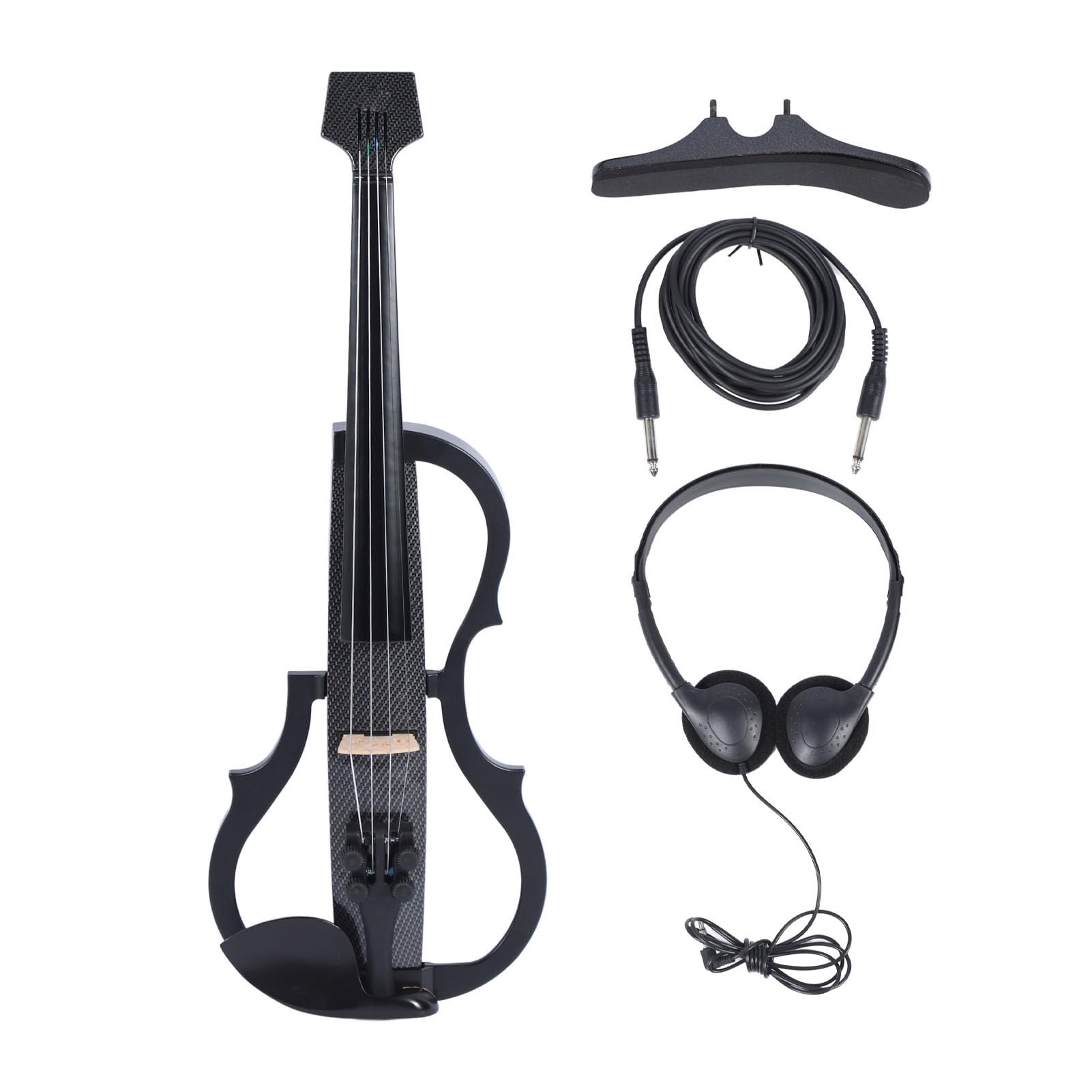 Professional Silent Electric Violin Carbon Fiber 44 Full Size Electric Fiddle with Clear Pickup and Smart Tail for Adults and Teenagers Practice and Performance (Type 2)