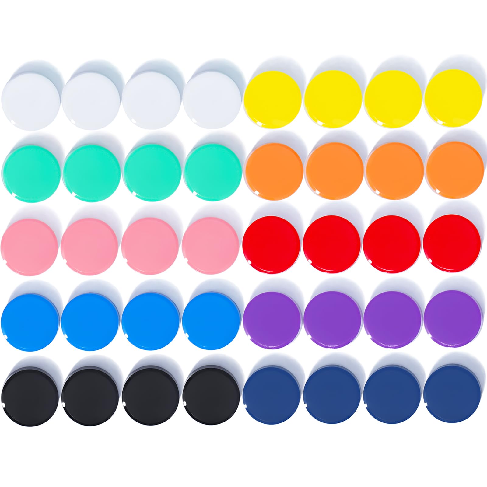 DUJEQM 40 Small Fridge Magnets, 10 Colours Strong Round for Whiteboard Home