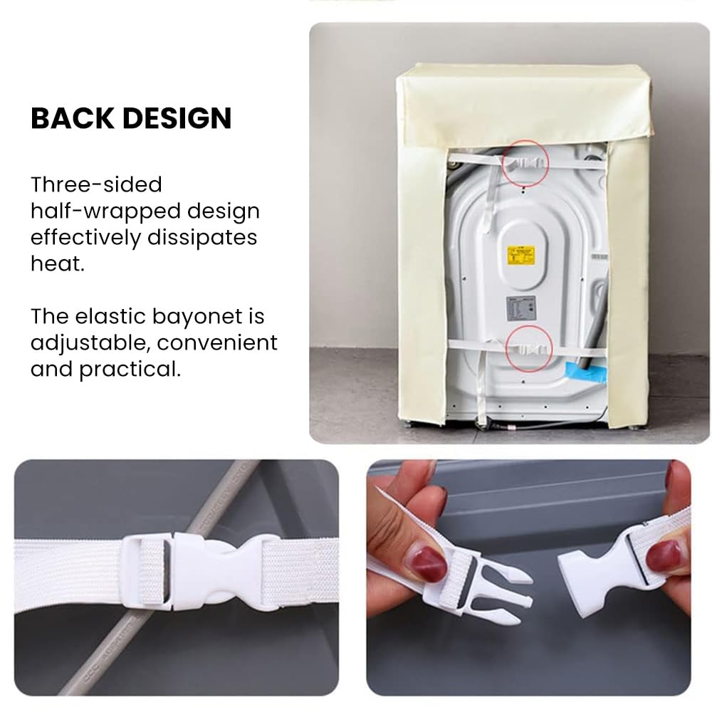 Odot Copri Lavatrice Esterni, Coprilavatrice da Esterno Impermeabile, Copertura per Lavatrice e Asciugatrice con Aperture Frontali, Antipolvere Anti Sunlight Antimacchia (XL,Balena Blu