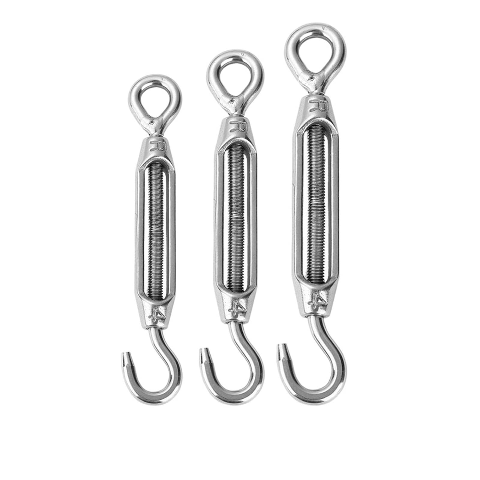 Zfpkxhvmg M5 Adjust Open Turnbuckle, 1Pc Stainless Steel Hook Eye Turnbuckle Wire Rope Tensioner(M5)