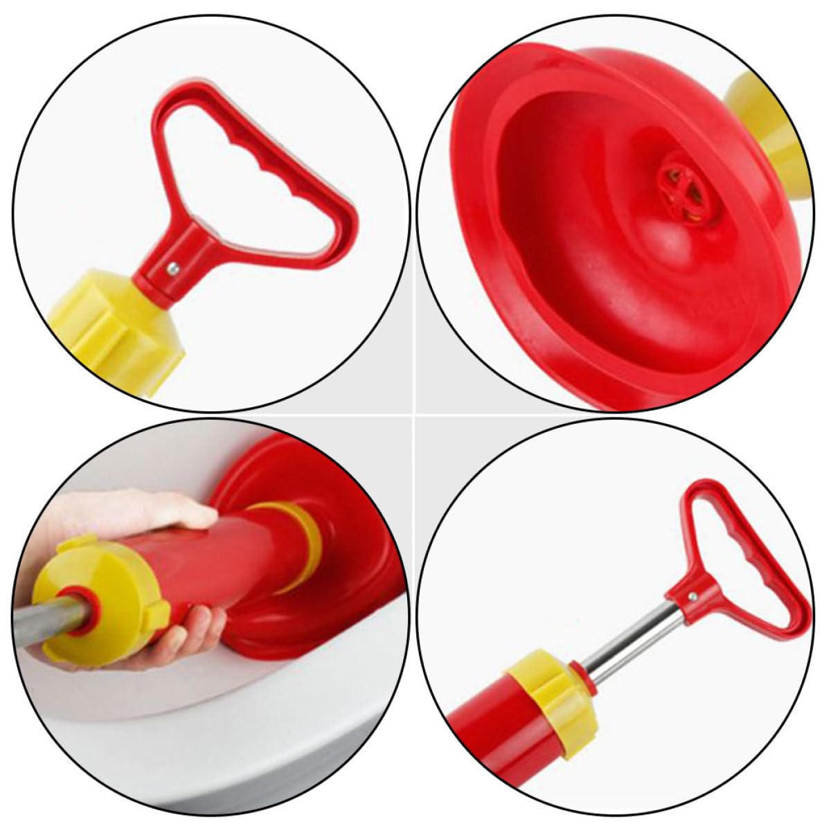 2 Stück Toilettensaugnäpfe aus Gummi Wc Pömpel mit Ergonomischem Griff Verstopfungslöser für Toilette Badewanne und Waschbecken Badezimmer Reinigungswerkzeug