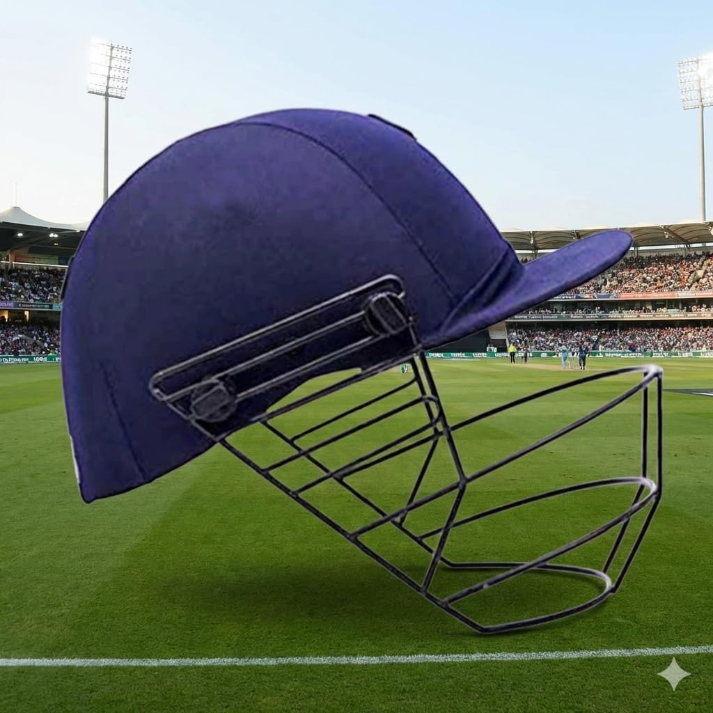 Cricket Helmet | Head Guard, Navy Blue | for Men, Women, Boys, Girls, Kids | Steel Grill | Adjustable Back Support Strap | Lightweight (Kids (Age 6 to 12))-image-14