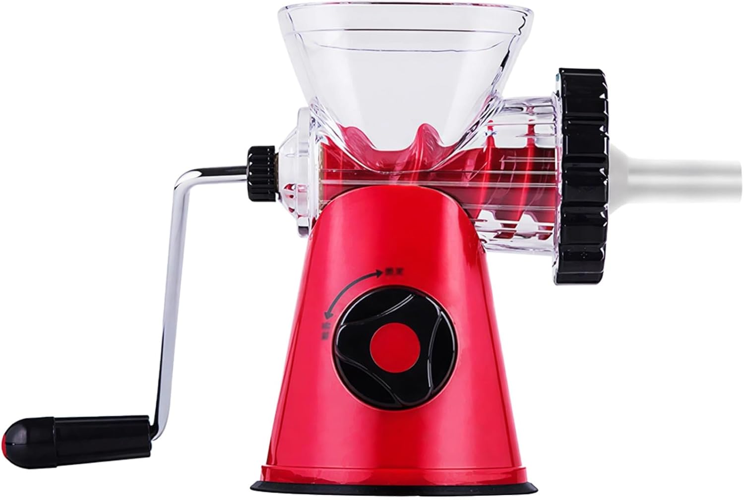 Manual Meat Grinder, Home Use Hand Crank Mincer, Sausage Stuffer with 3 Sizes Tubes, Multifunctional for Ground Meat, Red