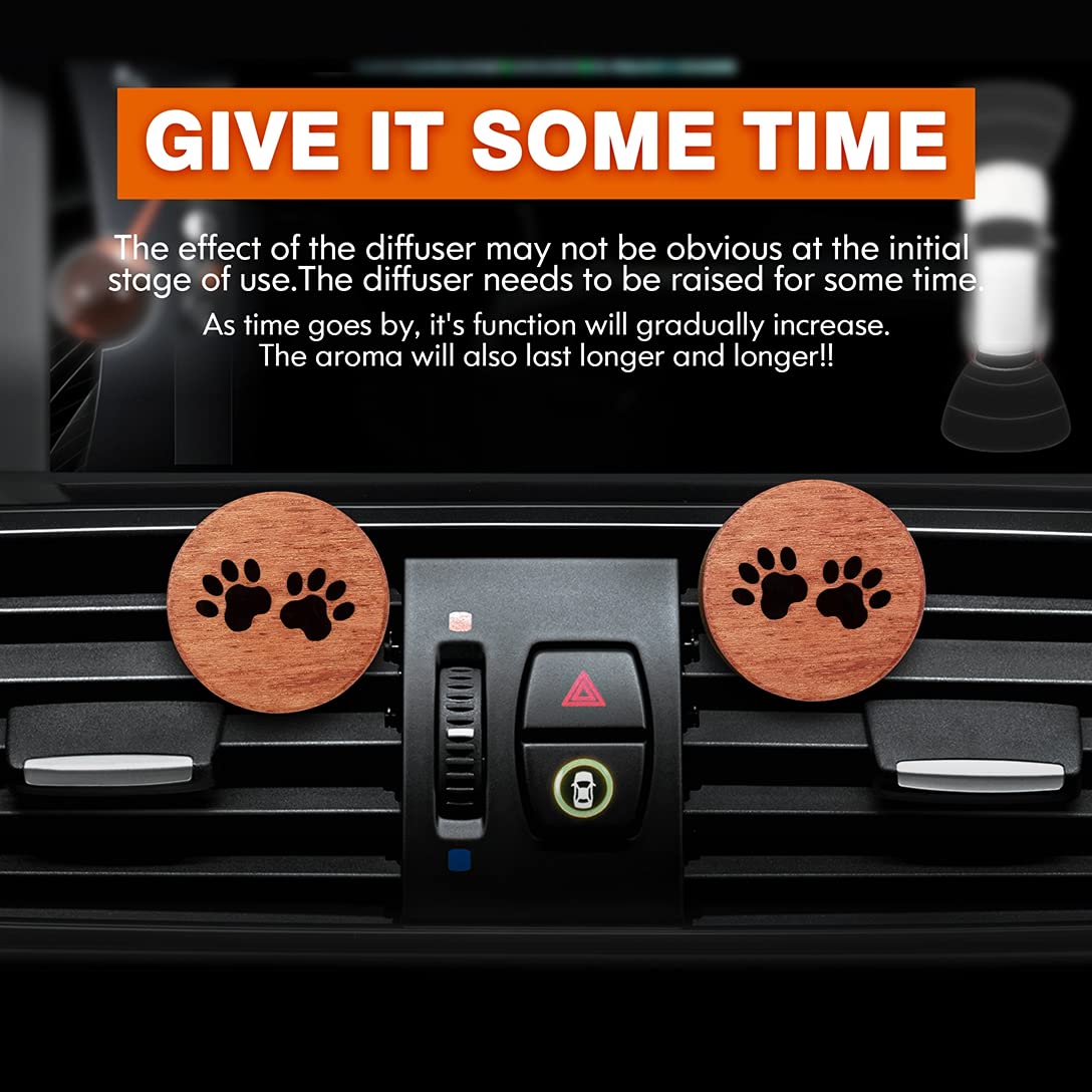 Lot de 2 diffuseurs d'huiles essentielles pour voiture en forme de patte de chat avec clip d'aération
