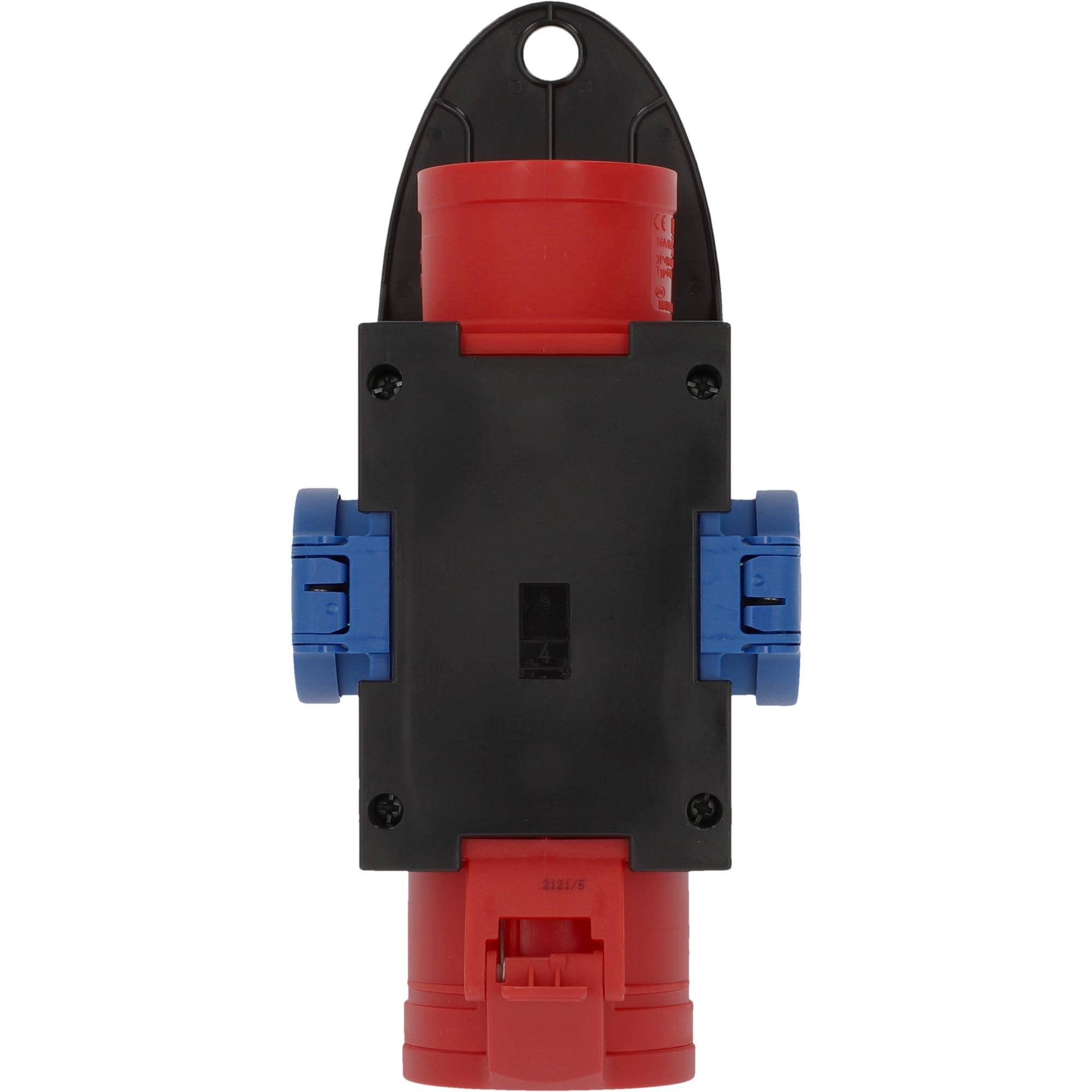 PCE CEE-Mobil-Verteiler, 1xCEE, 2xSchuko 16A, mit Bügel, IP 44