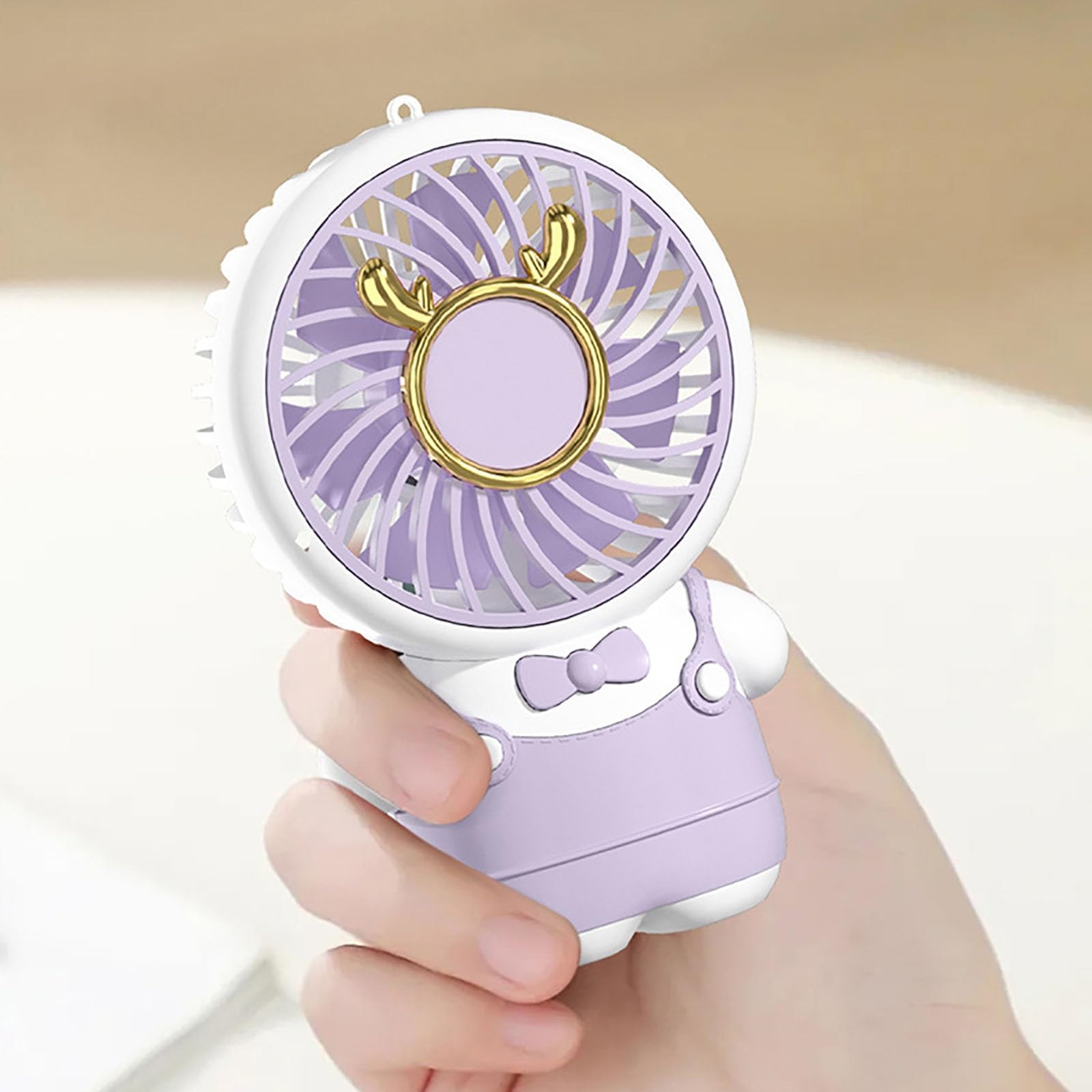 Potente mini ventilatore portatile – Circolatore d'aria da tavolo ultra silenzioso, flusso d'aria grandangolare, portatile per casa, ufficio, viaggi – grazioso design viola