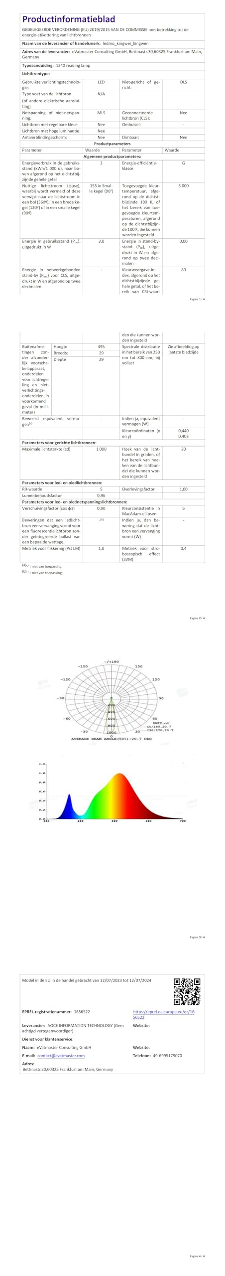 ledmo lampada da Comodino da Parete 4 Luci Collo di Cigno Luce 3W 3000K Bianco Caldo