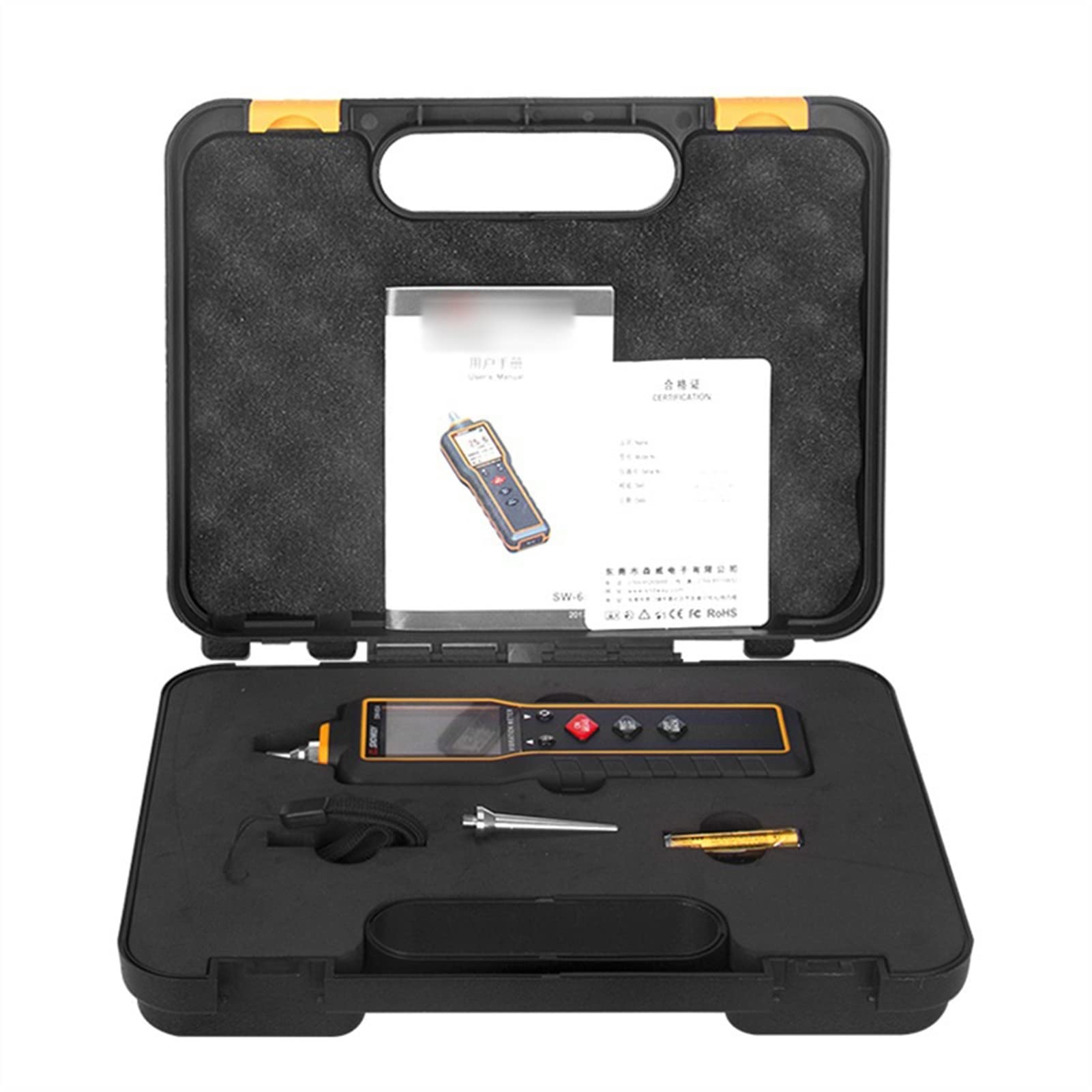 Medidor de vibraciones, Medidor sísmico de mano Medidor de vibración de alta precisión Detector de vibración del motor Portátil Portable Dual-Probe Acelerómetro