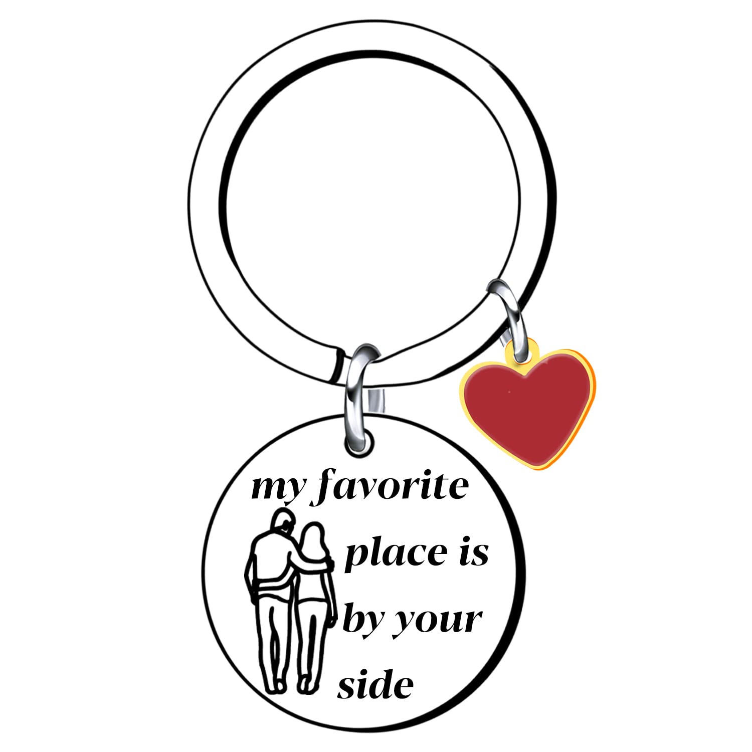 AIMINICouples Gifts Husband Wife Keyring Best Friends Gifts Christmas Valentines Day Presents for Men Women-My Favorite Place Is By Your Side