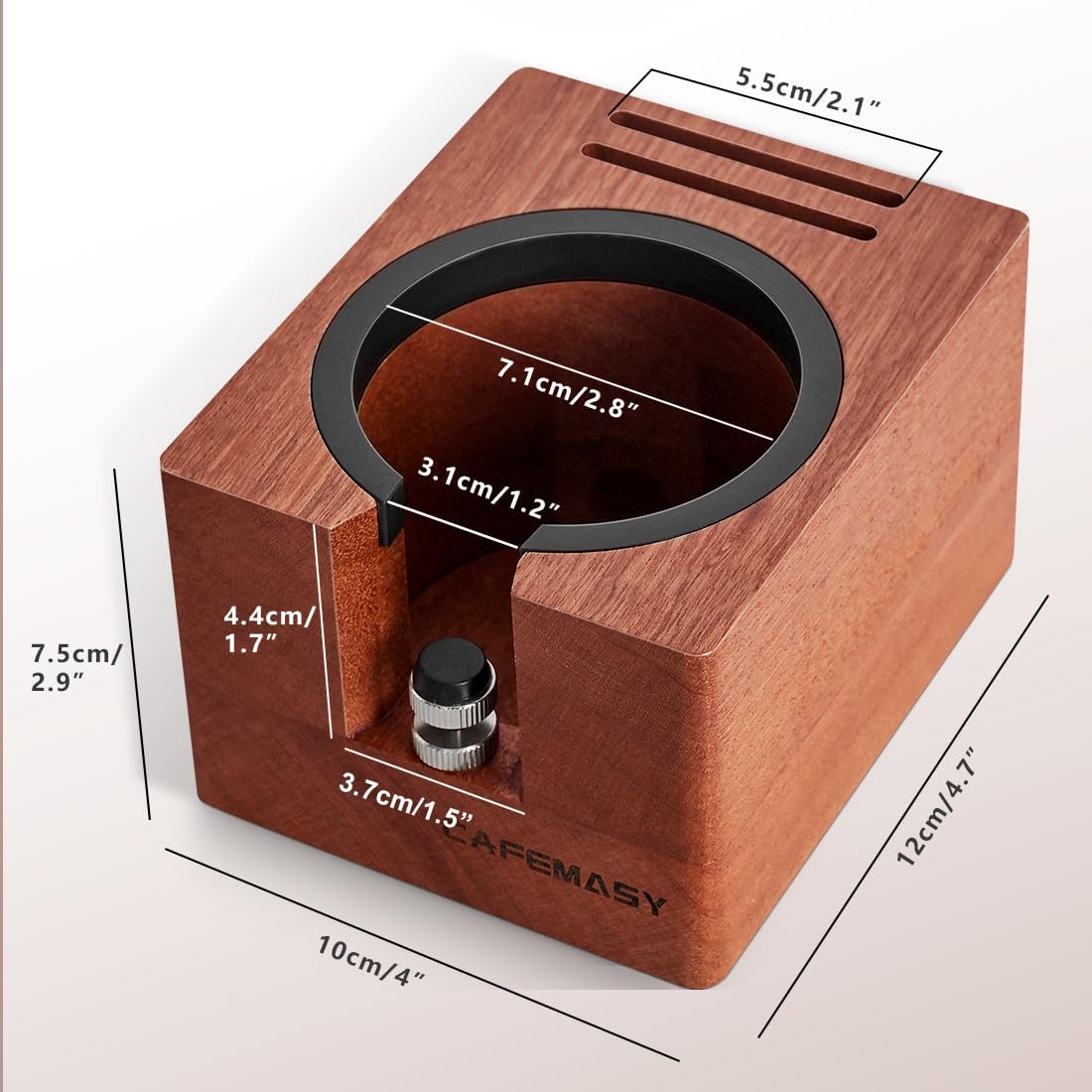 Espresso Tamping Station Wood 58mm - Natural Walnut Portafilter Holder Coffee Tamper Station Espresso Tools Puck Screen Organzier Espresso Machine Accessories