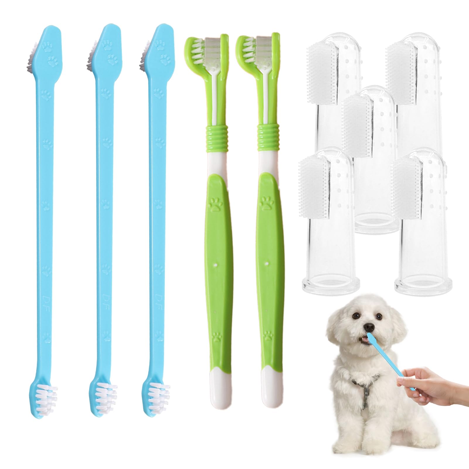 Cepillos de Dientes para Perros, Mengger 10 Piezas Cepillo Dientes Gato Dedo Cepillo de Dientes para Limpieza de Dientes de Mascotas para Perros para Mascotas Limpieza
