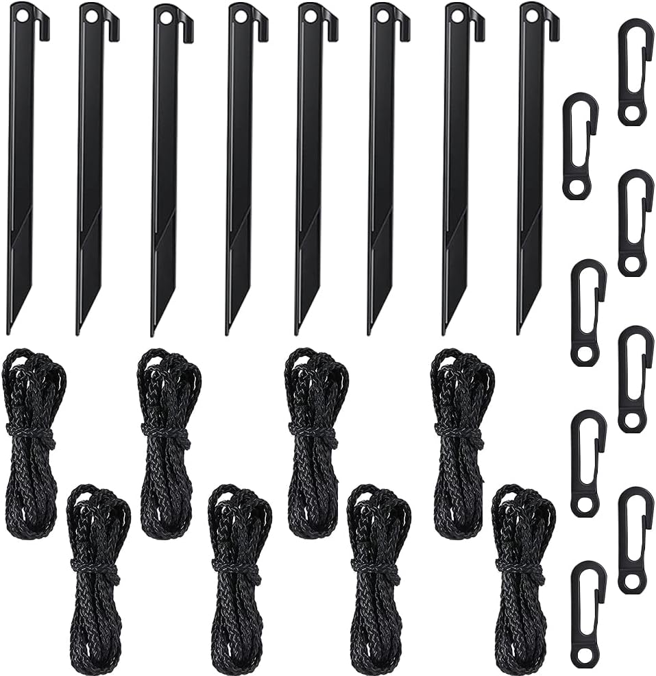 24PCS Plastic Inflatable Stakes and 6.5Ft Tether with Hook