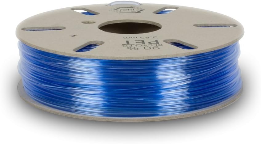 REFIL PET - 1.75 - Transparent Blue PET Recycled 3D Printer Filament, Transparent Blue - 1.75mm