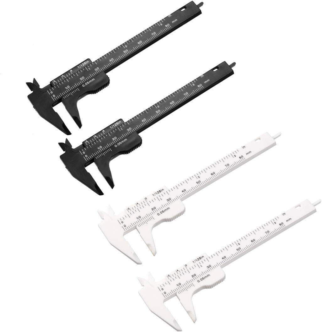 Calibrador Vernier 80mm Plástico Mini 4 piezas