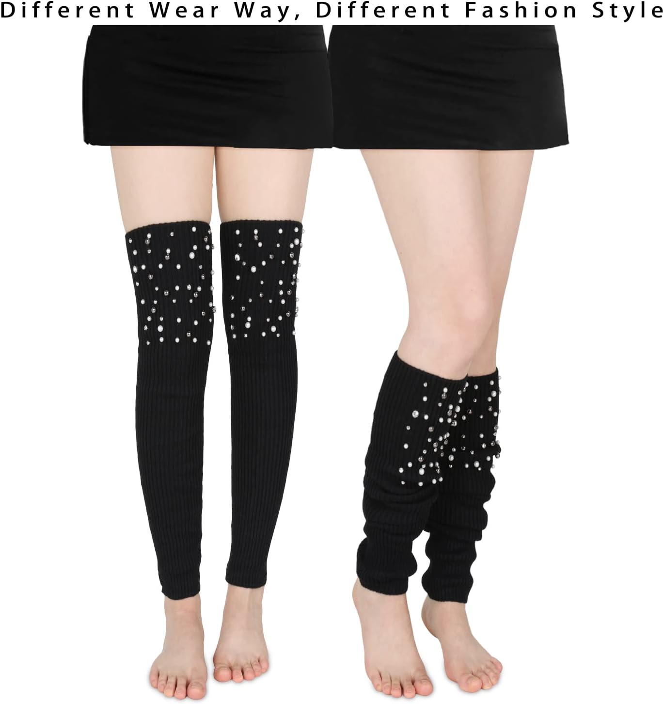 Benefeet Sox Womens Leg Warmers 80s Crochet Cable Knit Thigh High Boot Socks Long Over Knee High Footless Socks Leg Warmer - Image 4