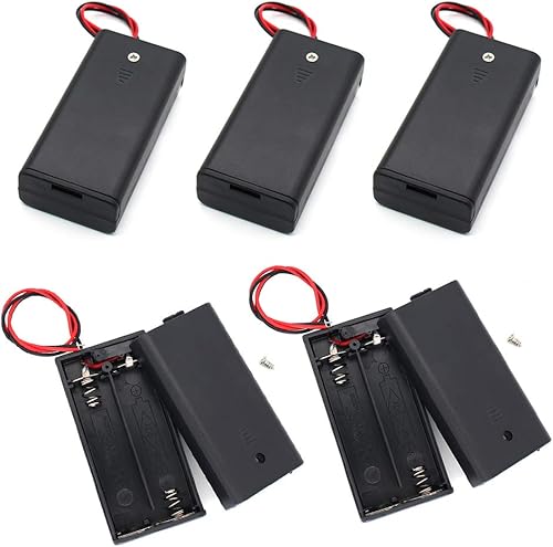 Miniatura 6 de 2 soportes de batería AAA con interruptor de encendidoapagado y cables de cable, cubierta trasera, 2 cajas de almacenamiento de 1.5 V, 3 voltios,