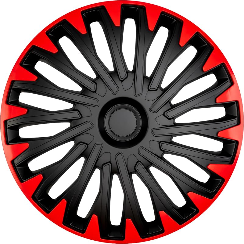 AutoStyle Jeu de 4 enjoliveurs Soho R 15-inch Noir/Rouge