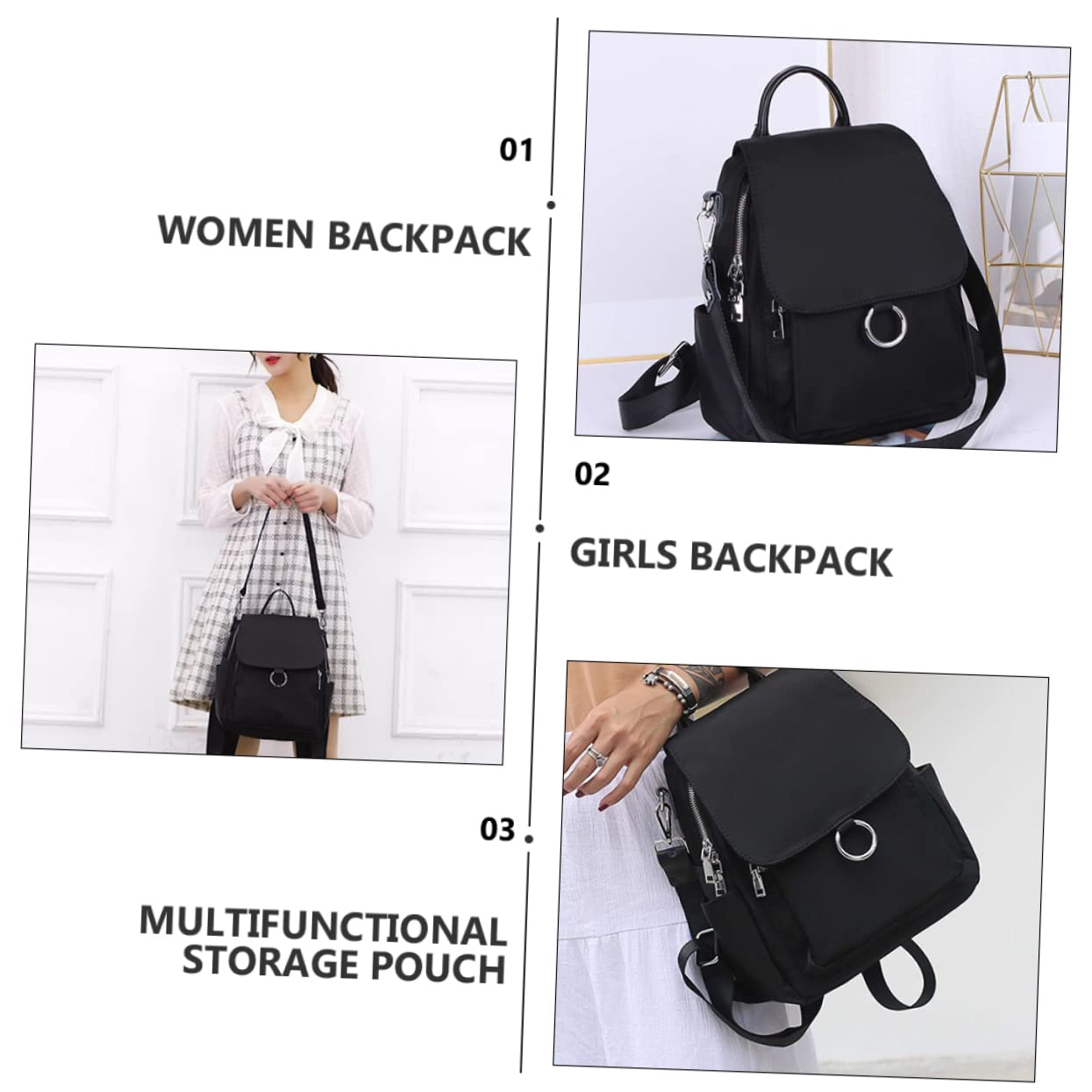 Mochila Bolso De Hombro Bolsa para La Escuela Bolsos Bandolera Mujer Bolsa De Viaje para Mujer Señoras Bolsos De Hombro Bolsa De Almacenamiento Trabaja Casual Poliéster