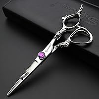 Vista 2 de Juego de tijeras de peluquería profesional de 6 pulgadas, cortadora de pelo/cortadora de pelo de acero inoxidable para el hogar