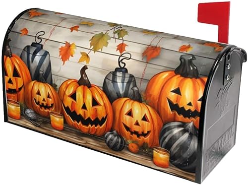 Miniatura 3 de Cubierta magnética para buzón de Halloween, tamaño estándar de 21 x 18 pulgadas, cubierta magnética para buzón de otoño, Halloween, vacaciones,
