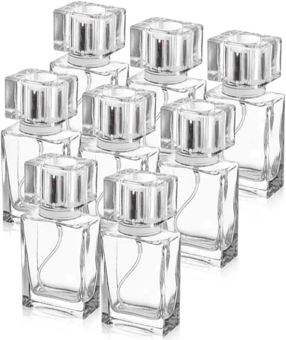 Nebulizzatore per profumi, 8 pezzi, ricaricabile, flacone per profumo, bottiglia vuota da riempire, adatto per uscire, per uso domestico, trasparente (30 ml)
