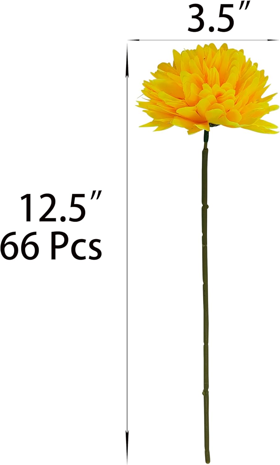 66 Pcs Artificial Chrysanthemum Flowers Heads For Homecoming Mum Centerpieces，3.5'' Faux Silk Chrysanthemum Flowers Ball for Home Office Coffee House Parties and Wedding Decor (66, yellow, 3.5 '')