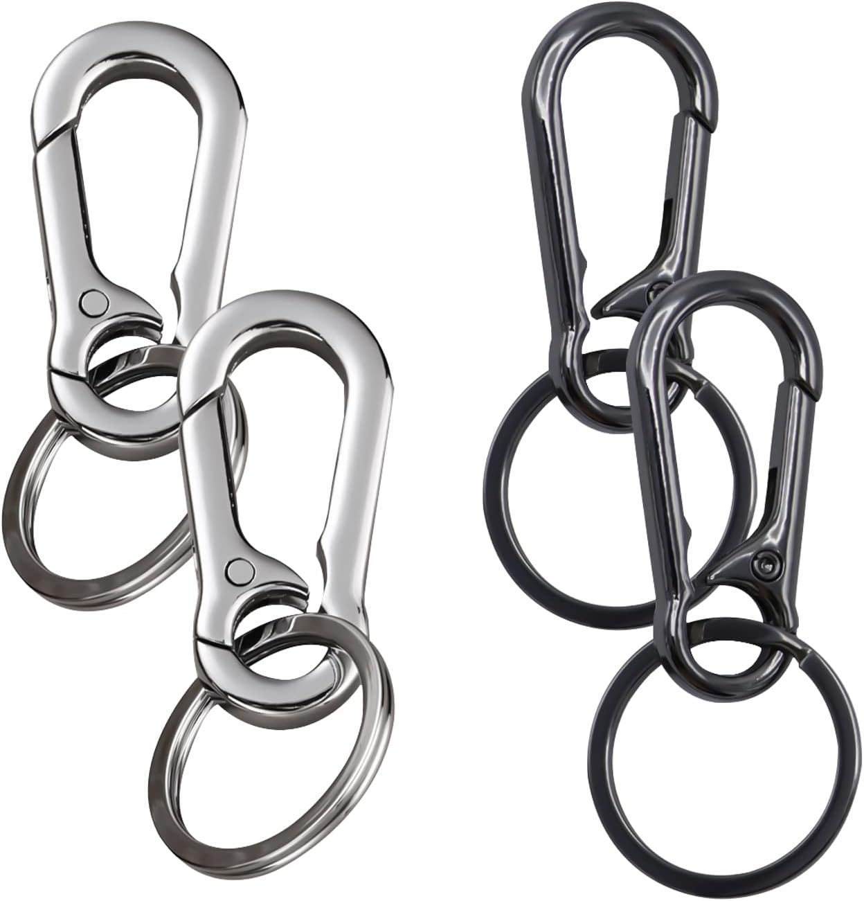 4 Pièces Mousquetons pour Porte-Clés en Métal,Porte Clef,Petit