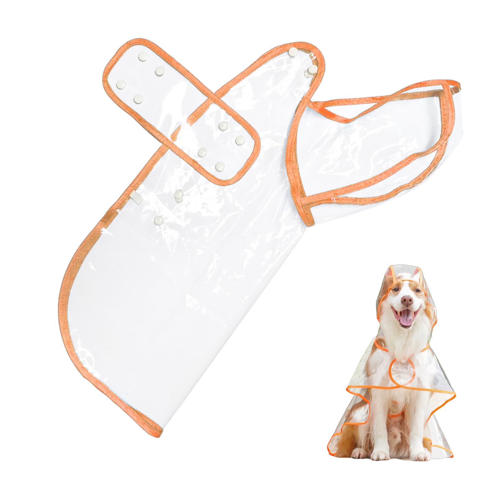 Impermeabile Per Cani, Cappotto Impermeabile Per Cani Con Cappuccio, Poncho Impermeabile Giacca Antipioggia Leggera Per Animali Ad Asciugatura Rapida Per Cane Taglia Media/Grande - Verde (20