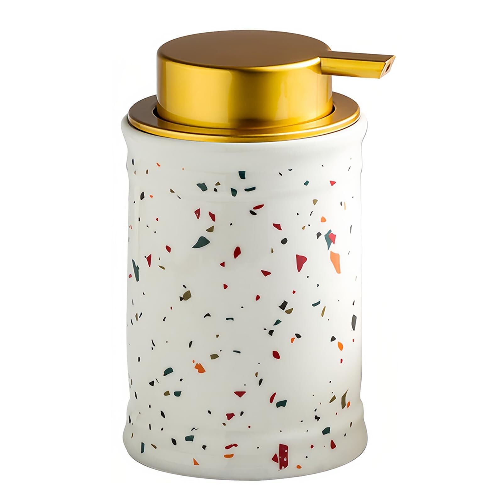 Countertop Ceramic Foaming Soap Dispenser 350ml Foam With Pump for Barthroom Kitchen Vintage Bathroom Decor(A)