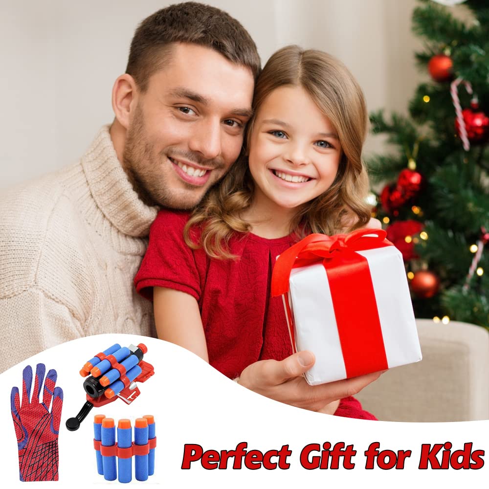 XINGGANG Lanceur de héros, Gant de Lanceur, 2 Jouets lanceurs, Jouet de Poignet, Poignet Lanceur de Toile, Jouets éducatifs drôles pour Enfants pour la fête de Cosplay