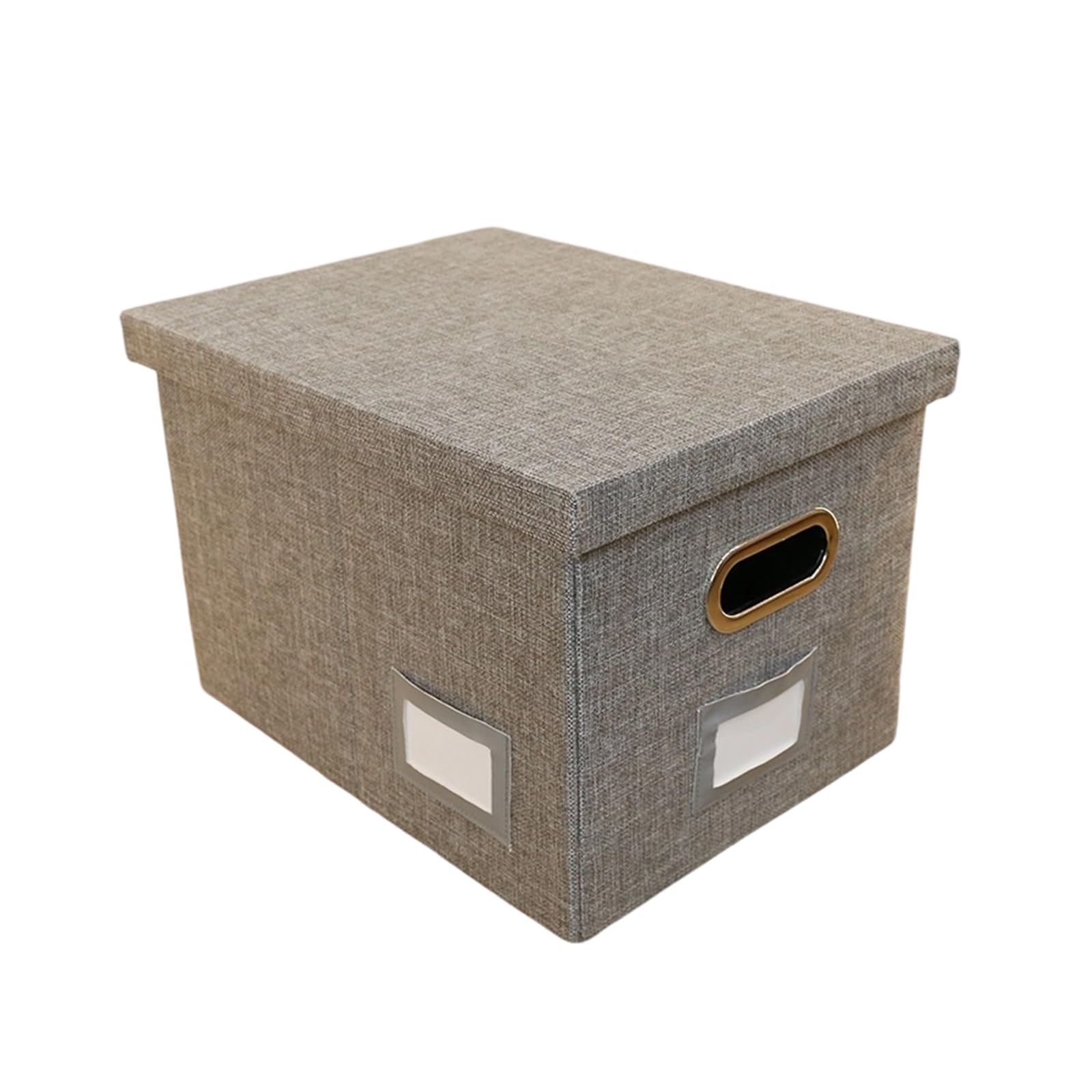 Tsophreniq Sturdy Cloth Document Organizers Box with Label Holder Easy to Carry and Store Space Saving Folding Storage Box