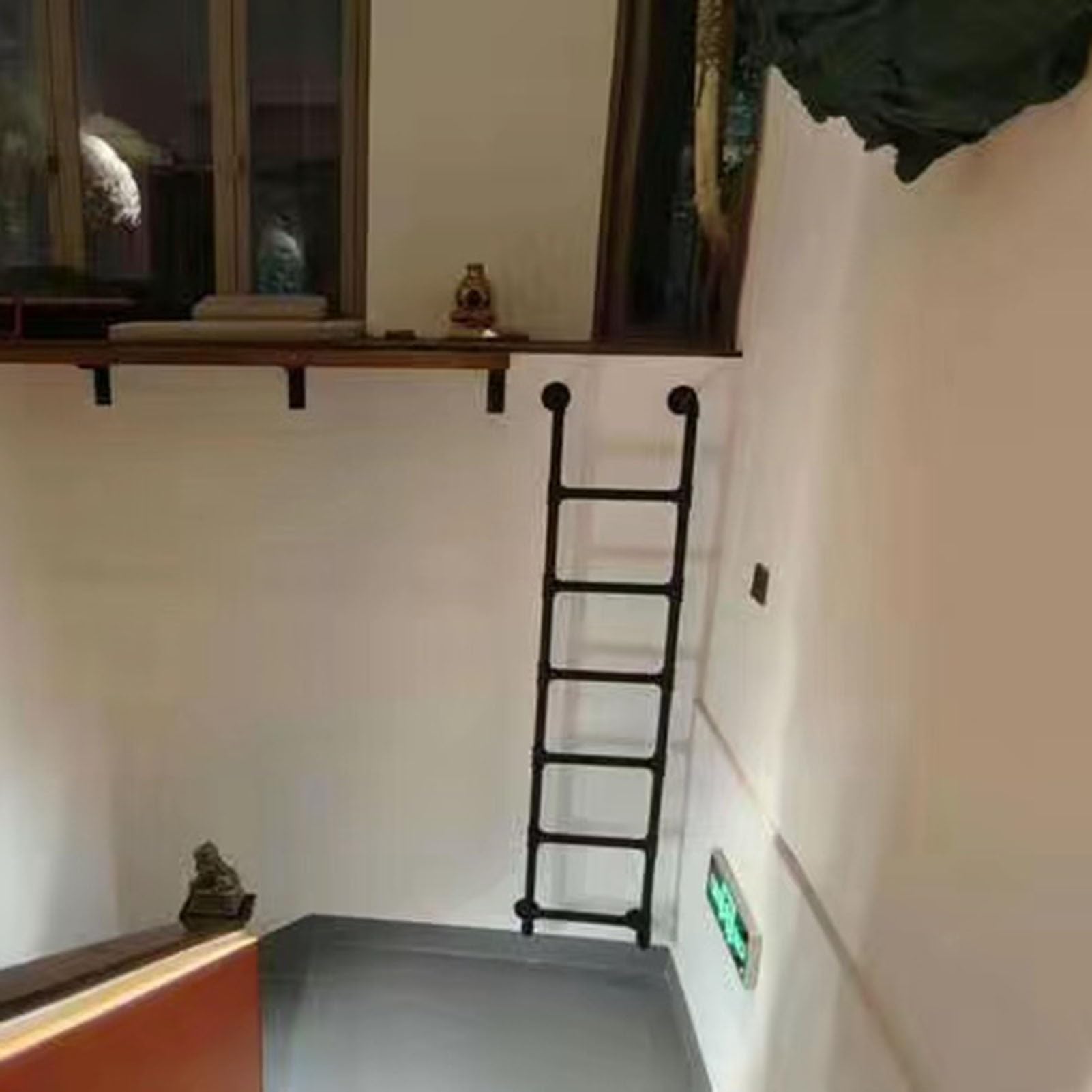 Escaleras para Áticos Escalera de Salida de Techo de Metal, Escalera de Ático de Escape de Emergencia para Colgar en La Pared Exterior con Accesorios, Escalera de Cama Impermeable a Prueba de Herrumbr