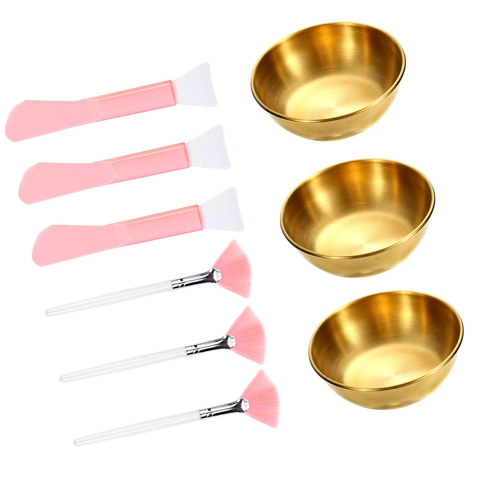 Jazuaiao Professional Mixing Bowl and Tool Set Massage Tools Skincare Applicator Tool for Deeply Cleansing and Relaxation Stainless Steel Mixing Bowls