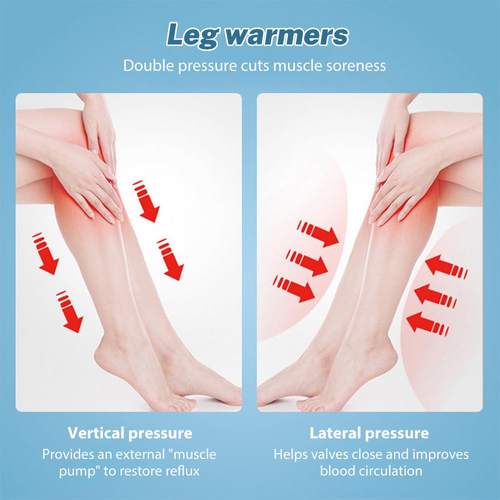Masajeador de Piernas, Masajeador de Piernas para Circulación y Relajación, 6 Modos 3 Intensidades, 35-50℃ Ajustable, Adecuado para Masaje De Pies, Piernas, Molletas,