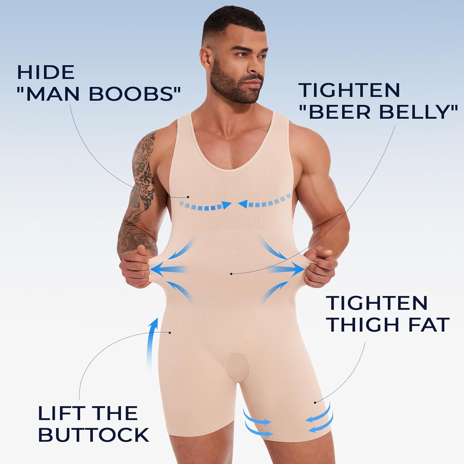 Men's Full Body Shaper Tummy Control Shapewear Slimming Compression Sleeveless Bodysuit Fajas Para Hombres - Image 2