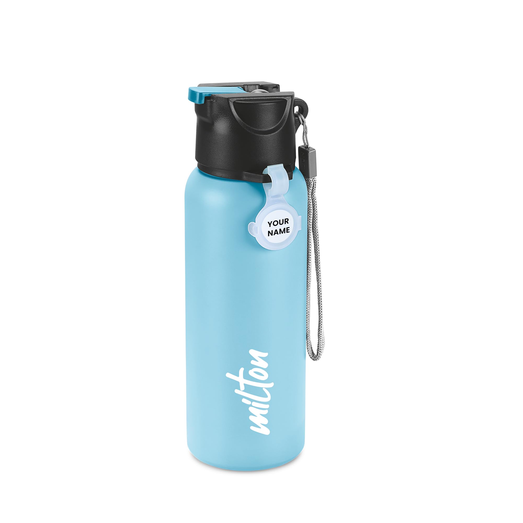 MILTON Sipstar 600 Stainless Steel Sipper Water Bottle 560 ml, Single Walled, ISI Certified I Leak Proof Lid, Rust Proof I for School, Office, Gym I Light Blue