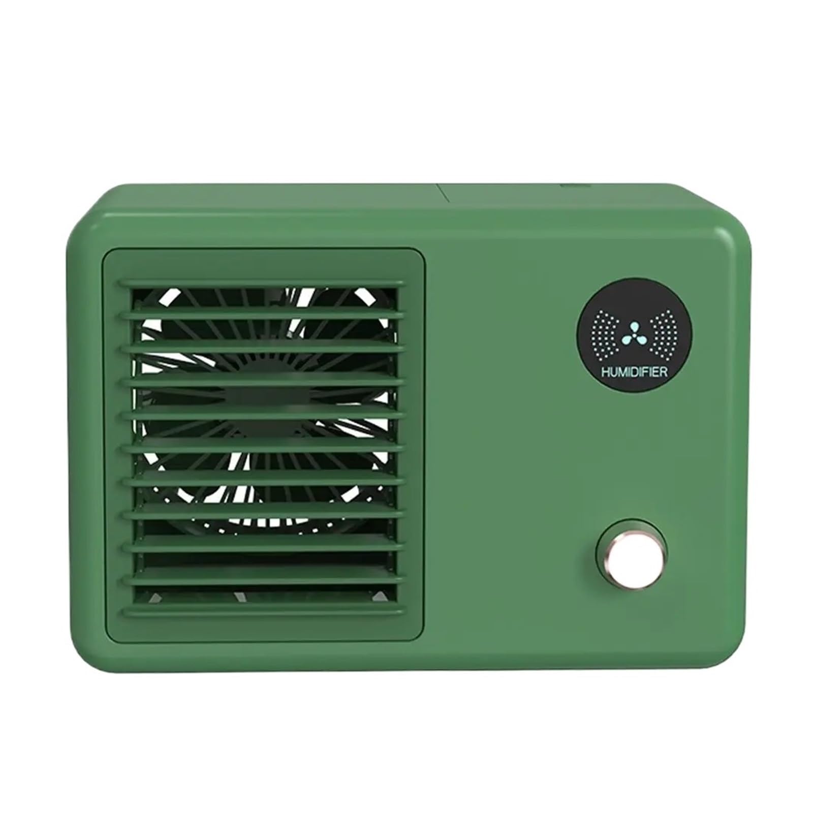 Mini Air Conditioner Fan Water Cooling Humidifier Cooler Chiller 7 Color Light Fans Airflow Comfort Refreshing Breeze(Green)