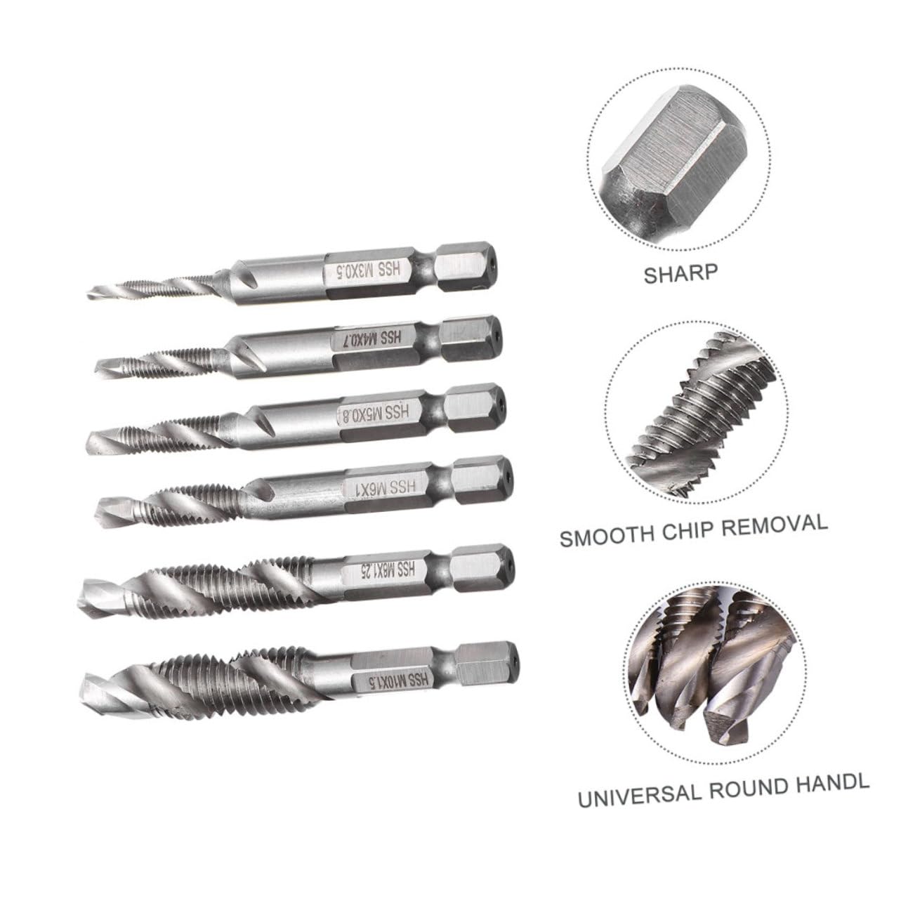 Artibetter 18piezas Brocas De Rosca De Alta Velocidad Función De Perforación y Corte Herramienta De Tapping Para Bricolaje y Carpintería