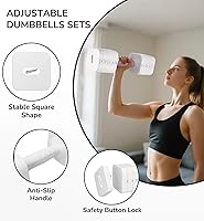 Vista 3 de 16LBS/20LBS Dumbbells Sets Adjustable Dumbbell Set Hand Weights for Women Men Free Weights Dumbbells Set Exercise Fitness dumbbell sets of 2 for