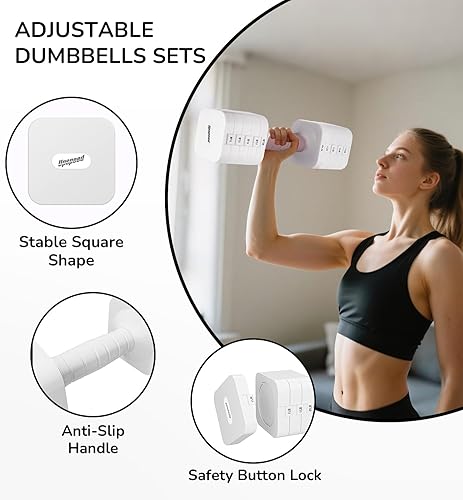 Miniatura 3 de 16LBS/20LBS Dumbbells Sets Adjustable Dumbbell Set Hand Weights for Women Men Free Weights Dumbbells Set Exercise Fitness dumbbell sets of 2 for