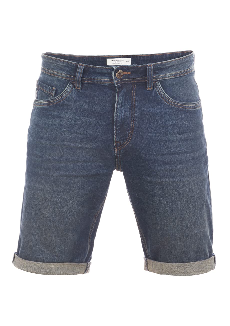 TOM TAILOR Pantalones vaqueros cortos Josh Regular Slim Fit Corto Basic Stretch Shorts Algodón Bermudas Verano Pantalones Denim Azul