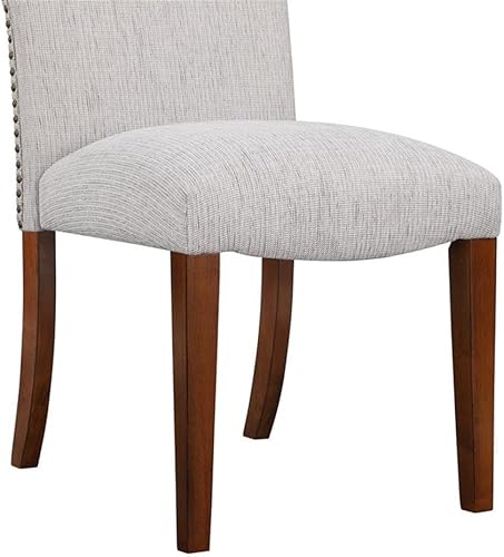 Miniatura 7 de Comfort Pointe Salina Sea Oat - Silla de comedor de tela beige con cabezas de clavo juego de 2