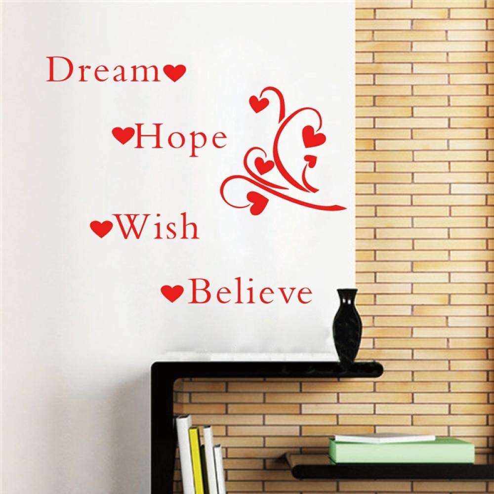 zrisic Wall Stickers Dream Hope Wish Believe Wall Decal Inspirational Words Removable Wall Decor