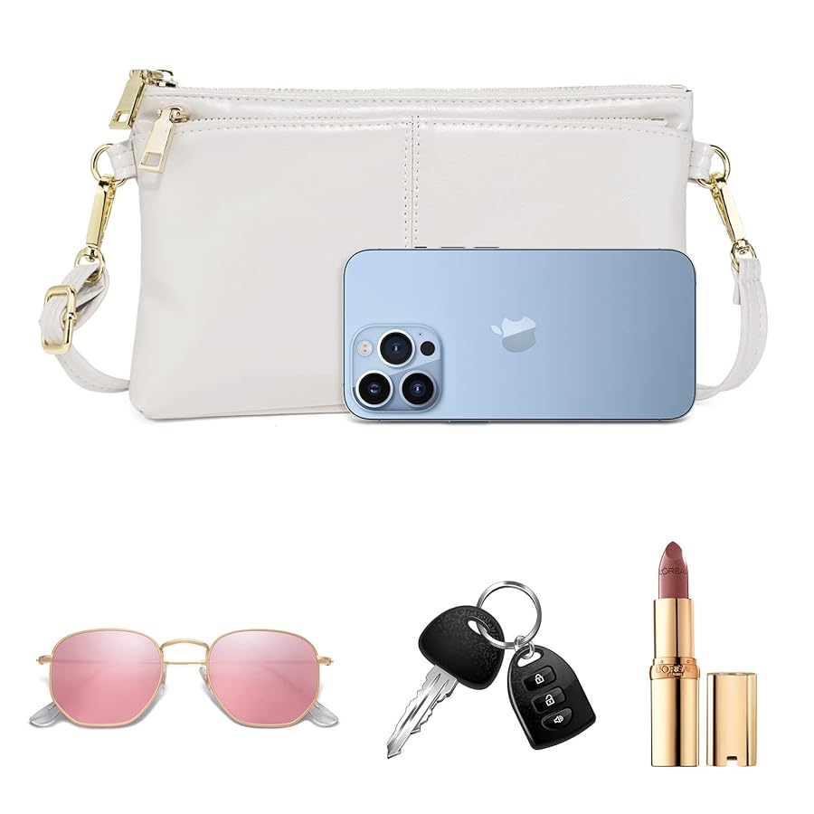ZOOEASS Triple Zip Small Crossbody Bag Lightweight Purses