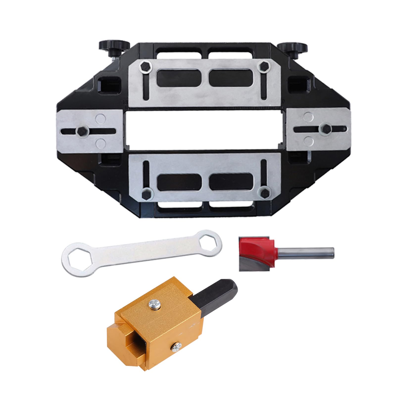 Door Hinge Jig Woodworking Hole Opener Positioning Drilling Slotting Guide Plate Tool Positioning Drilling Slotter Guide Plate Woodworking Hinge Hole Opener