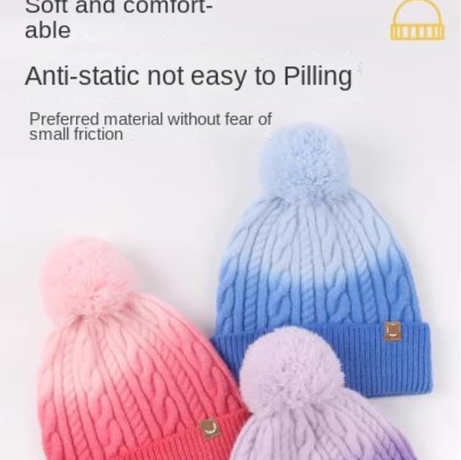 Hat Scarf Gloves Set Warm and Cold-Proof Gradient Color Hat Scarf and Glove Set Winter(Brown)