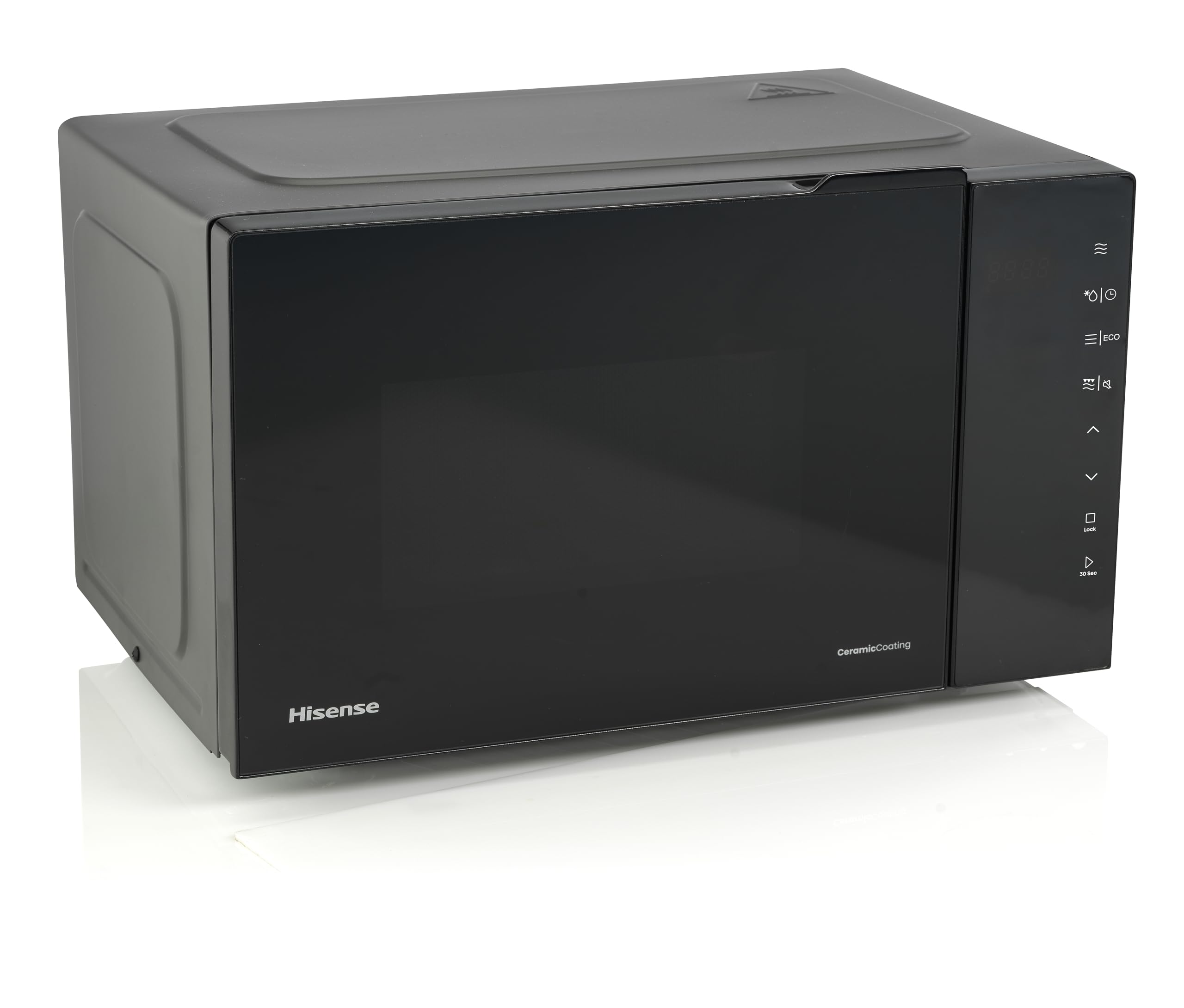 Hisense H23MOBS5HG4 - Microondas Digital con Grill 23 Litros, 1000W, Revestimiento Cerámico, Cristal Premium, Modo ECO, Descongelación programada, 10 Niveles de Potencia, Fácil Limpieza