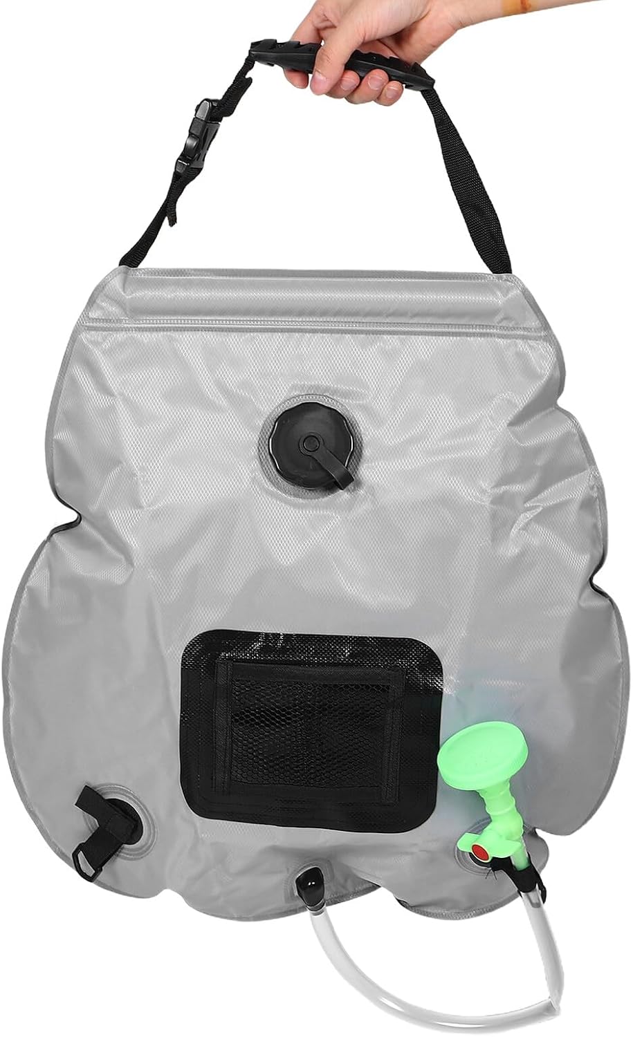 20l Solar Portable Camping Shower Bag with Switchable Head and Mesh Pocket, Outdoor Travel Beach Hiking Shower for Camping and Backpacking