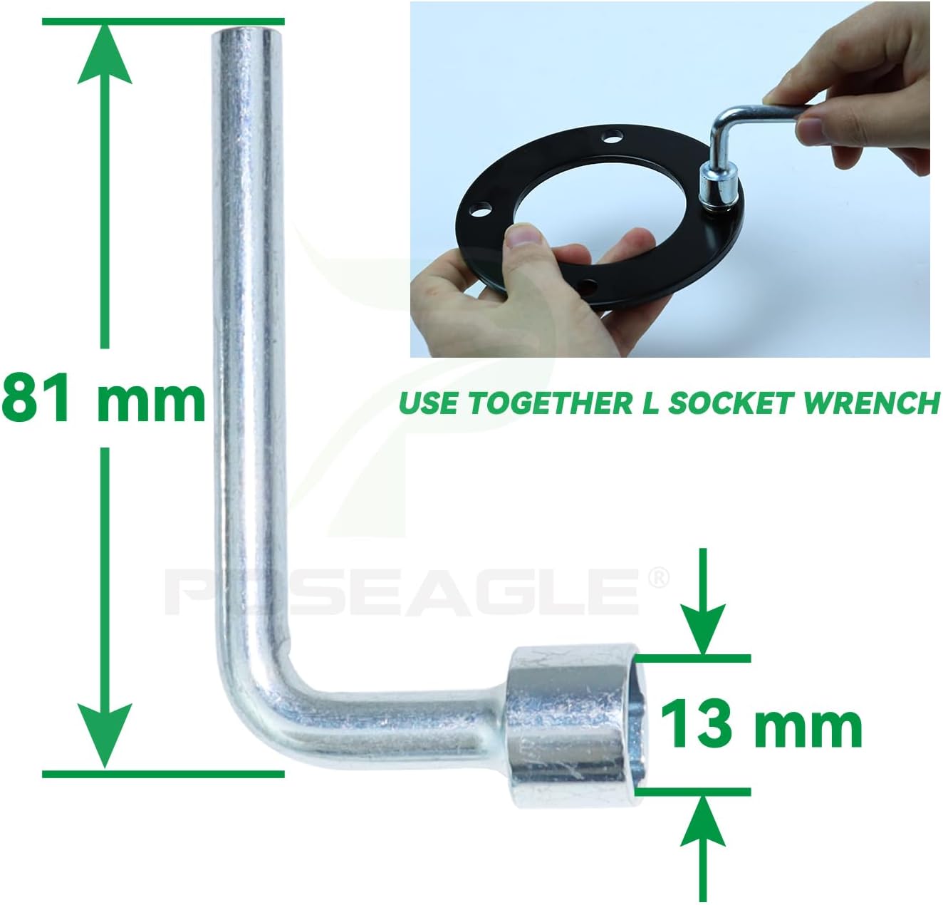 3 Pack Upgraded High-Strength Deck Spindle Reinforcement Rings with Mouting Bolts and L Shaped Angled Hex Socket Wrench for John Deere All Series Lawn Tractors and Lawn Mowers