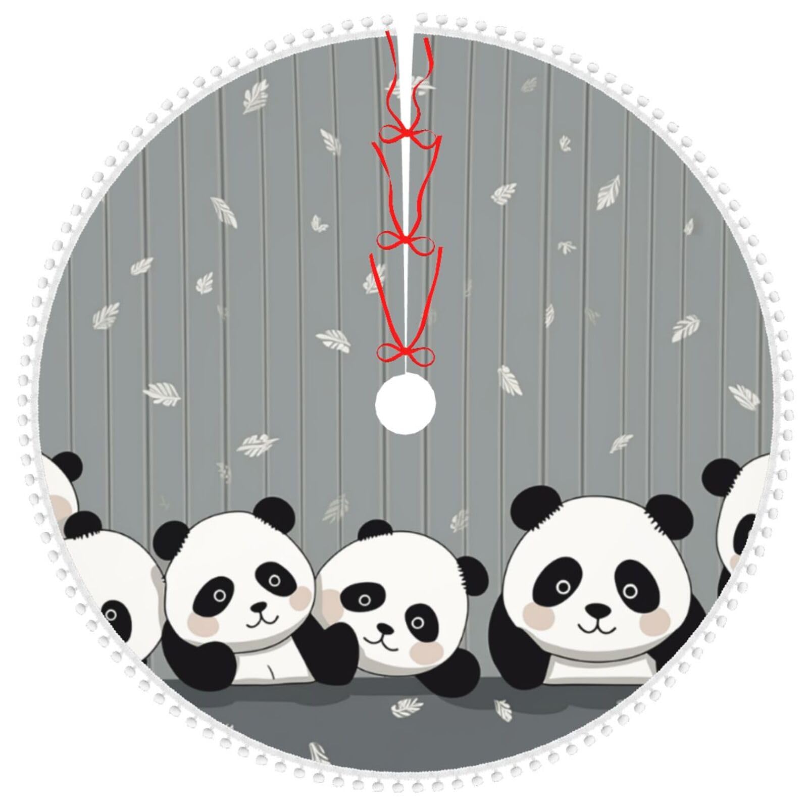 Jupe de sapin panda amusant : créez un décor de Noël chaleureux au salon